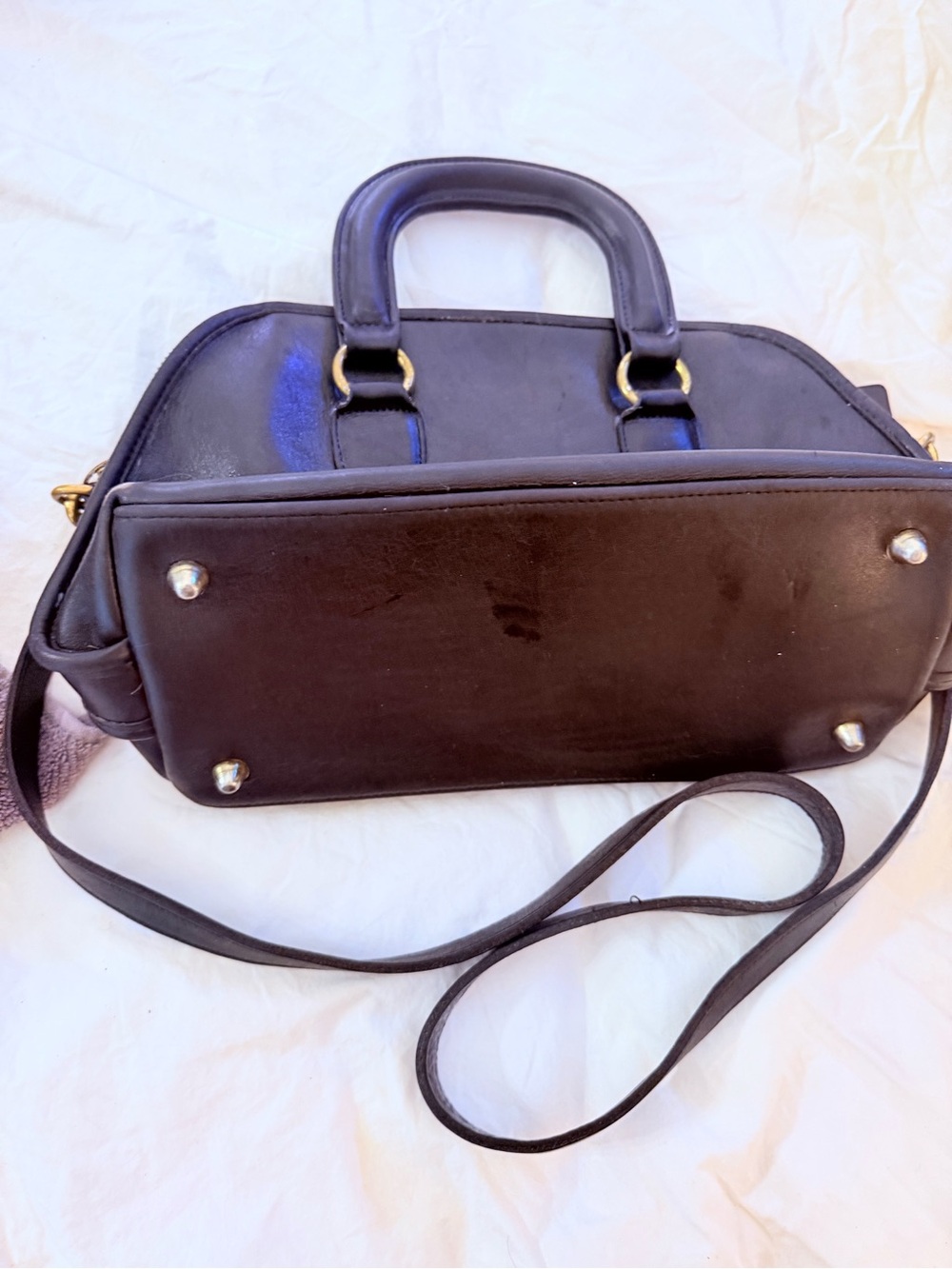 Vintage Coach Black Leather Satchel 0864-981 – Made in USA Turnlock Crossbody - Picture 3 of 10
